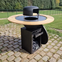 Barbecue en acier Corten de 80 cm avec finition rouillée BETTER GARDEN pour plus de 5 personnes, dispositifs de sécurité anti-oxygène, camping en plein air