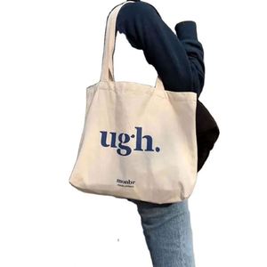 Sac fourre-tout en toile de coton réutilisable et écologique pour femmes, avec poche, logo personnalisé imprimé, prix d'usine, faible MOQ, motif lettre - Product Image 1