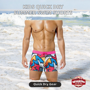 Short de bain décontracté à taille haute pour garçons, séchage rapide, avec logo personnalisé, pour l'été et la plage - Product Image 2