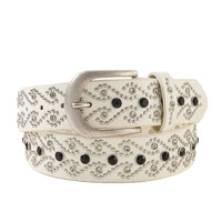 Ceinture cloutée Ceinture en strass Ceinture vintage Femme Marron PU Boucle en métal Décoration en pierre scintillante Accessoire pour tenues rétro élégantes