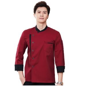 Veste de Chef Homme Femme Automne Unie, Vêtement de Travail pour <span class=keywords><strong>Restaurant</strong></span>, Boulangerie, Traiteur, Manteau de Cuisine, Chemise à Manches Longues - Product Image 6
