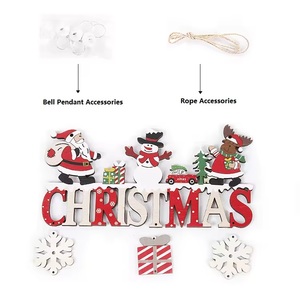 Hot Sale High Quality Santa Claus <b>White</b> Snowflake Bell Wooden Lighted <b>Tree</b> Ornaments <b>Xmas</b> Gifts for Party Supplies Holiday - Product Image 3