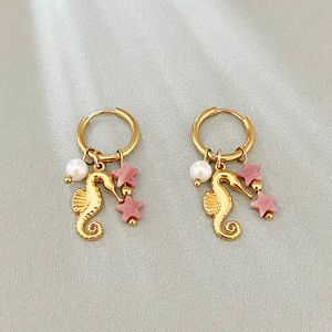 Pendientes de Acero Inoxidable de Primera Calidad al por Mayor, Inspirados en el Océano, Hipoalergénicos, Resistentes al Deslustre, Minimalistas y Elegantes para Mujer - Product Image 5