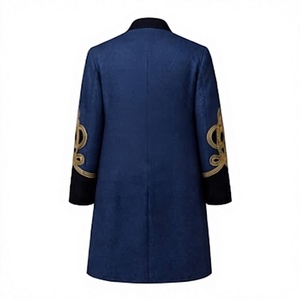 Manteau long croisé pour homme style vintage avec décorations aux manches, idéal pour les occasions formelles et l'extérieur - Product Image 2