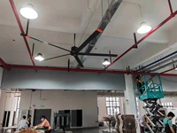 Ventilateur industriel HVLS RTFANS de 24 pieds, 6 pales en alliage d'aluminium, moteur PMSM 1,5 kW, 39 dB, grand débit d'air, ventilateur de plafond pour entrepôt