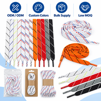Lacets personnalisés épais tissés à motif Dash, sélection multicolore, pour chaussures de skate décontractées, style urbain, OEM Mingjia