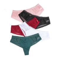 Culotte fine sexy en dentelle ajourée taille basse pour femme