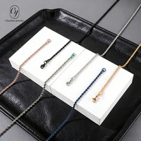 Collier unisexe en chaîne de corde de 3 mm, style tendance, en acier inoxydable, design tressé multicolore, pour un usage quotidien décontracté, bijoux à superposer.