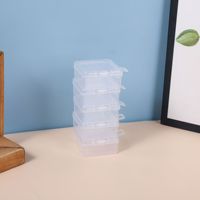 Mini boîte carrée en plastique PP de 4.5cm, emballage siamois, boîte à bijoux transparente avec crochet, vente en gros