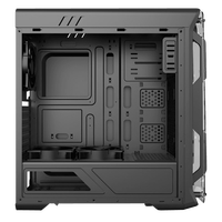 GameMax Optical Black Steel Gaming Case Mini ITX ATX Rainbow LED Fan 7-Slot Audio Front USB Ports Mid Tower Computer Stock