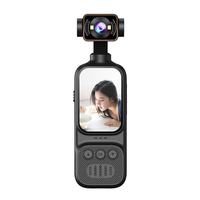 Caméra corporelle 2K avec microphone externe, mini caméra vidéo audio de poche 270 °   Caméra rotative pour les sports de plein air, le vélo, les voyages et le vlogging