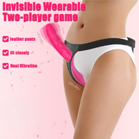 Vibromasseur sans fil télécommandé à double vibration, à porter, pour pénis, pour lesbiennes, type Strapon