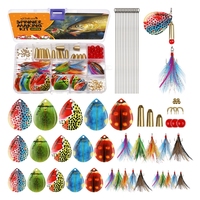 Kit de Fabrication de Leurres de Pêche DIY 155 Pièces à Vendre : Leurres Spinner et Lames Colorado Colorées pour Personnaliser Vos Besoins de Pêche