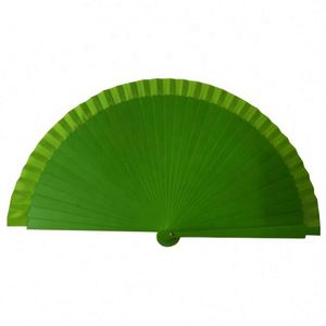 Abanico de mano flamenco español de 8 pulgadas (23cm/27cm) de madera, pintado por ambos lados con puntos negros - Product Image 3