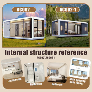 Faltbares Apple Capsule Cabin Vorgefertigtes Container-Tiny-Home mit 1, <span class=keywords><strong>2</strong></span> oder <span class=keywords><strong>3</strong></span> Schlafzimmern, Tragbar und Modular - Product Image 5
