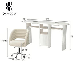 Manufacturer Manicure <b>Nail</b> Salon Tables Modern Custom Colors <b>Nail</b> Art Station Table <b>Desk</b> Mesa De Manicura with Dust Collector - Product Image 6