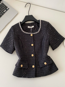 <span class=keywords><strong>Blusas</strong></span> Elegantes de Verano de Manga Corta con Cuello Cuadrado para Mujer, Camisas Sólidas con Lentejuelas, Tops Elegantes para Mujer, Ropa al por Mayor - Product Image 4