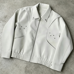 Vestes Courtes et Larges pour Hommes, Style Urbain Déstructuré, Design Américain de Niche, Fabrication OEM ODM Personnalisée - Product Image 1