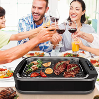 Tragbarer Elektrischer Raclette & Steak-Grill Rauchfreier Indoor Französischer Haushaltsgrill 1500W Aluminium-Grill