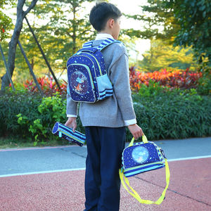 Ensemble de sac à dos d'école de dessin animé léger avec fermeture à glissière sac de livre de maternelle trousse à crayons sac à déjeuner ensemble sain pour garçon - Product Image 2