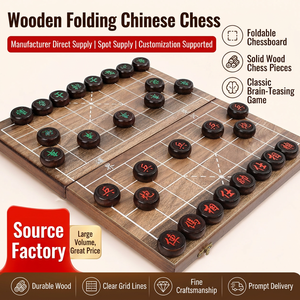 Large Carved Xiangqi <b>Set</b> Adult Chinese <b>Chess</b> Board Game Magnetic Feature Portable Packaging for School Academy Training Teaching - Product Image 2