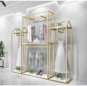 Nordic Iron Suit Hanger Corrosion Protection Women's Side Hanging Clothing Display Rack for Floor Store <strong>Shelving</strong> - Product Image 4