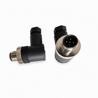 Connecteur mâle M12 A-Code 5 broches à angle droit pour capteurs, compatible avec câble 20/22/24AWG