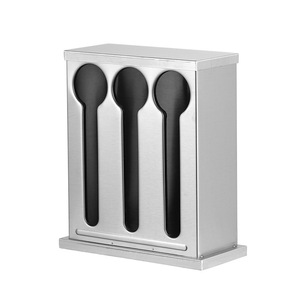 Caja de almacenamiento de cucharas de acero inoxidable rectangular con tapa para hoteles y restaurantes - Product Image 2