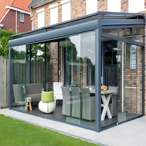 Véranda Extérieure Toutes Saisons, Annexe Jardin d'Hiver en Verre avec Solarium pour Repas - Product Image 1