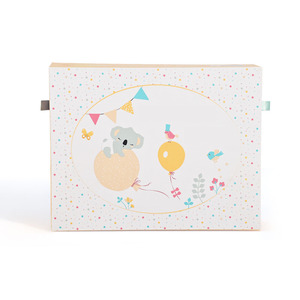 Luxury Biodegradable Baby <b>Memory</b> Gift <b>Box</b> with Ribbon Custom Logo Slide-Out Drawer and Small Drawer - Product Image 4