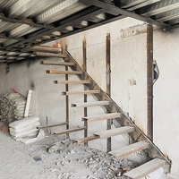 Escalier droit flottant en bois moderne personnalisé de haute qualité Escalier intérieur facile à installer