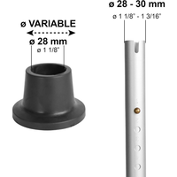 Patas de Goma Antideslizantes para Sillas de Ducha (x4 Unidades) Tapas para Sillas de Ducha para Tubos de 28-30 mm Base de 60 mm Negro KMINA P30036