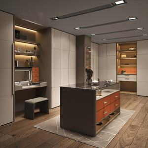 Muebles de dormitorio de lujo <span class=keywords><strong>Armarios</strong></span> Armario de madera con espejo Cómoda - Product Image 1