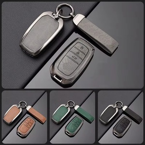 High Quality Zinc Alloy Metal Leather Car <strong>Key</strong> Fob <strong>Cover</strong> Case For Toyota Camry Avalon Corolla Highlander RAV4 Sequoia <strong>Key</strong> - Product Image 4