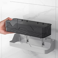 Accessoires de bain en plastique personnalisés Organisateur de maison de haute qualité Étagères de salle de bain Étagère à cosmétiques Porte-shampoing Conception à usage en cuisine