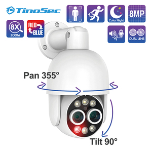 กล้องวงจรปิด Tinosec 4Mp +4MP POE IP PTZ ซูมกลางแจ้ง กันน้ำ ซูม 8 เท่า ตรวจจับความเคลื่อนไหว ติดตามอัตโนมัติ - Product Image 1