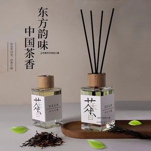 Tea Scented Aromatherapy <b>Diffuser</b> Glass Bottle With Bamboo <b>Sticks</b> For Home Bedroom Living Room Anti Odour 120-180 Days Duration - Product Image 1