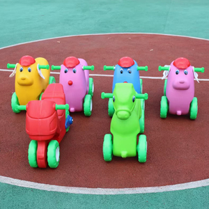 Mainan kuda goyang plastik Mini uniseks, perlengkapan Bermain lembut lubang bola trampolin rumah taman bermain menyenangkan untuk anjing dan mobil - Product Image 3