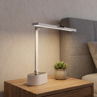 Lampe de bureau LED blanche minimaliste 24W, CRI 95 élevé, protection oculaire, contrôle tactile, intensité réglable, pliable, minuterie réglable pour étudiants