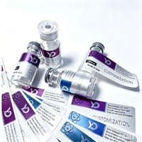 Étiquettes d'étanchéité holographiques personnalisées texturées anti-effraction à forte adhérence pour flacons de recharge de peptides de 3 ml