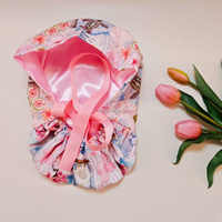 Bonnets en satin doublés pour femmes aux cheveux longs, chapeaux bouffants pour infirmières, casquettes chirurgicales en coton personnalisées avec boutons