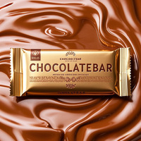 Bolsas de embalaje de bolsitas de envoltura de barra de proteína de chocolate Paquete De Almohada de Bocadillo de barra de proteína de caramelo impreso personalizado