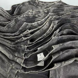 T-shirt vierge surdimensionné pour homme 100 % coton épais délavé à l'acide – Style Hip Hop Écoresponsable – Vente en gros - Product Image 3