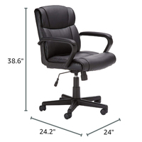 Chaise de direction moderne meilleures roues pivotantes chaise de bureau ergonomique en cuir PU noir pour le bureau