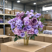 Boule de fleurs artificielle en soie lavande violette, rose et hortensia, 30 cm, centre de table de mariage, décoration de fête