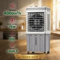 Ventilateur rafraîchisseur d'air évaporatif portable à économie d'énergie avec réservoir d'eau de 25 L et humidificateur pour chambre et maison