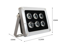 Lámpara iluminadora de luz infrarroja de alta potencia 6 LED DC12V24V 50 metros 850ml iluminación IR para cámaras de seguridad CCTV IP66