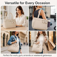 Sac fourre-tout matelassé en nylon avec logo personnalisé pour femmes, grande capacité, sac à main pour ordinateur portable, fermeture éclair, sac de voyage, de travail, de sport