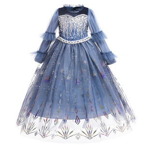 Nouvelle neige à manches longues princesse Costume filles <span class=keywords><strong>reine</strong></span> <span class=keywords><strong>des</strong></span> <span class=keywords><strong>neiges</strong></span> fête d'anniversaire <span class=keywords><strong>robe</strong></span> <span class=keywords><strong>Elsa</strong></span> - Product Image 1