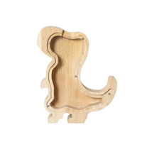 Grande tirelire en bois mignonne pour enfants motif de dessin animé chat conception petite taille boîte d'économie d'argent pour le stockage d'argent